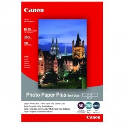 Canon Photo Paper Plus Semi-Glossy 1686B015, 10x15cm, semilucios, satin, alb, hârtie fotografică