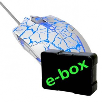 E-blue Mouse Cobra EMS624WHCA-IU, 2500DPI, Optical, 6tl., Cu fir USB, alb-albastru, gaming, e-box