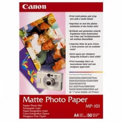 Canon Matte Photo Paper MP-101 7981A005, 170 g/m2, A4, 50buc., mat, jet de cerneală, alb, hârtie fotografică