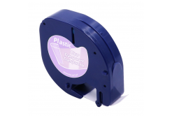 Dymo 12267 LetraTag 12mm x 4m, text negru / fundal transparent, banda compatibila
