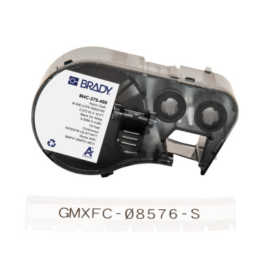 Brady M4C-375-499 / 170793, 9.53 mm x 4.88 m, Nailon, text negru / fundal alb