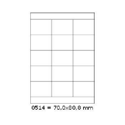 Etichete autoadezive 70 x 50,8 mm, 15 de etichete, A4, 100 coli