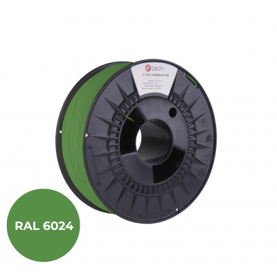 C-Tech 3DF-P-PLA1.75-6024 3D filament, PREMIUM LINE, PLA, RAL6024, 1,75mm, 1000g, Verde de semnalizare (Traffic green)