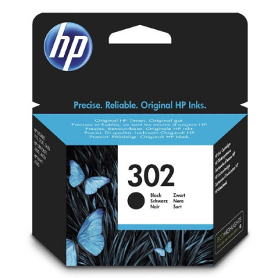 HP ink F6U66AE, HP 302, black, blistr, 190 pagini, 3.5ml, HP OJ 3830,3834,4650, DJ 2130,3630,1010, Envy 4520
