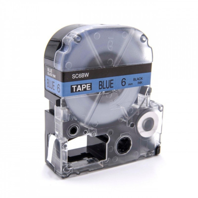 Epson LK-2LBP, SC6BW, 6mm x 9m, text negru / fundal albastru, banda compatibila