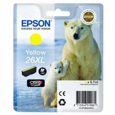 Epson T26344022, T263440, 26XL galben (yellow) cartus original