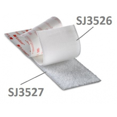 3M Hook & Loop SJ3527 alb, bucle, 16 mm x 45,7 m