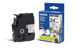 Brother TZ-FX251 / TZe-FX251, 24mm x 8m, flexi, text negru / fundal alb, banda original
