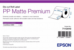 Epson 7113416 PP Matte Label Premium, pentru ColorWorks, 203 x 152 mm, 1000 de etichete autoadezive albe