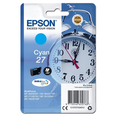 Epson T27024012, 27 azuriu (cyan) cartus original