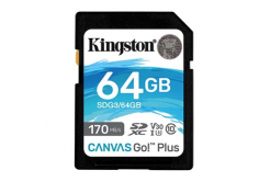 Kingston card de memorie Canvas Go! Plus, 64GB, SDXC, SDG3/64GB, UHS-I U3 (Class 10), V30