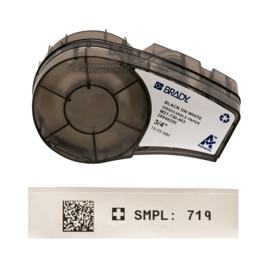 Brady M21-750-403 / 149608, 19.05 mm x 6.40 m, Paper, text negru / fundal alb