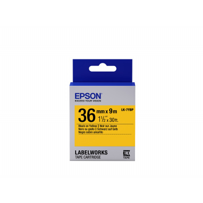 Epson LabelWorks LK-7YBP C53S657005 36mm x 9m, text negru / fundal galben pastel, banda original