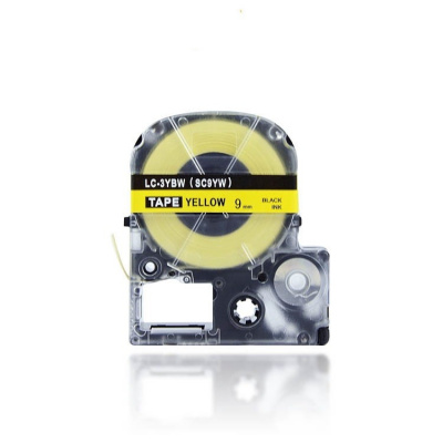 Epson LC-3YBP, SC9YW, 9mm x 8m, text negru / fundal galben, banda compatibila