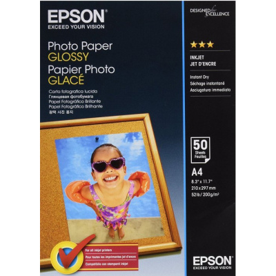 Epson paper Photo C13S042539, 200 g/m2, A4, 50buc., lucios, jet de cerneală, alb, hârtie fotografică