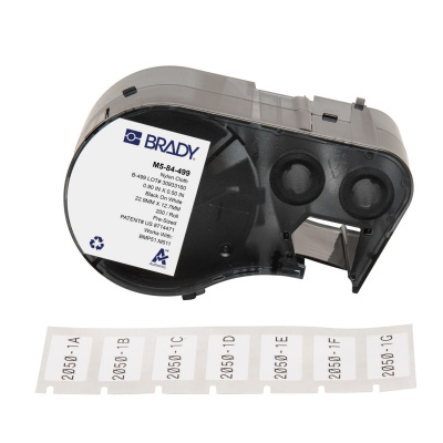Brady M5-84-499 / 170929, 22.86 mm, Nylon, text negru / fundal alb