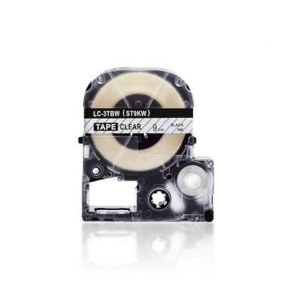 Epson LC-ST9KW, 9mm x 8m, text negru / fundal transparent, banda compatibila