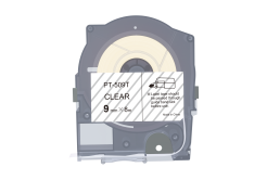Max LM-509T, 9mm x 8m, transparent banda compatibila
