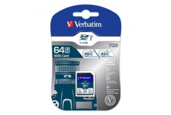 Verbatim 47022 Secure Digital Card Pro U3, card de memorie, SDXC, 64GB, UHS-I U3 (Class 10), V30, 