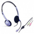 Genius HS-02B, Căști cu microfon, cu control al volumului, negru-argintiu, 2x 3.5 mm jack