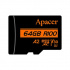Apacer card de memorie V30 A2, 64GB, micro SDXC, AP64GMCSX10U8-R, UHS-I U3 (Class 10), cu adaptor
