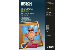 Epson Glossy Photo Paper C13S042536, 200 g/m2, A3, 20buc., lucios, alb, hârtie fotografică