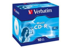 VERBATIM CD-R (pachet de 10) Audio/Live it!/Culoare/Bijuterie/80 min