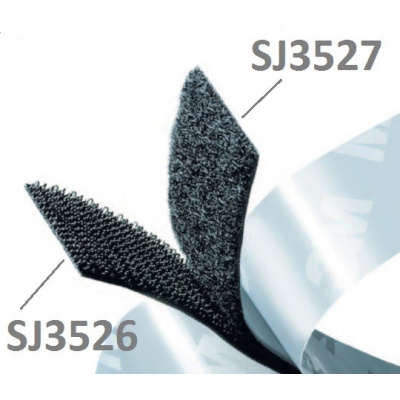 3M Hook & Loop SJ3527 alb, bucle, 25 mm x 45,7 m