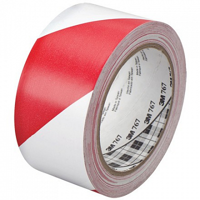 3M 767 PVC banda alb-roșu, 50 mm x 33 m