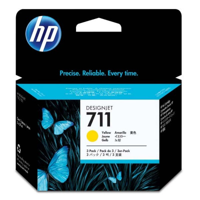 HP 711 CZ136A 3 buc. galben (yellow) cartus original