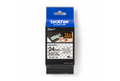 Brother TZe-SE5 Pro Tape, 24mm x 8m, text negru/fundal alb, securitate, banda original