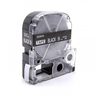 Epson LK-3BWV, SD9KW, 9mm x 9m, text alb / fundal negru, banda compatibila