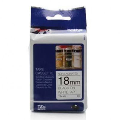 Brother TZ-N241 / TZe-N241, 18mm x 8m, text negru / fundal alb, banda original