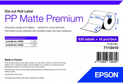Epson 7113410 PP Matte, pentru ColorWorks, 102x51mm, 535buc., polipropilenă, alb etichete autoadezive
