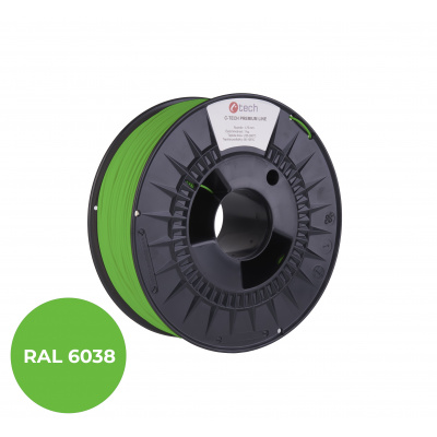 C-Tech 3DF-P-PLA1.75-6038 3D filament, PREMIUM LINE, PLA, verde luminescent, RAL6038, 1,75mm, 1kg