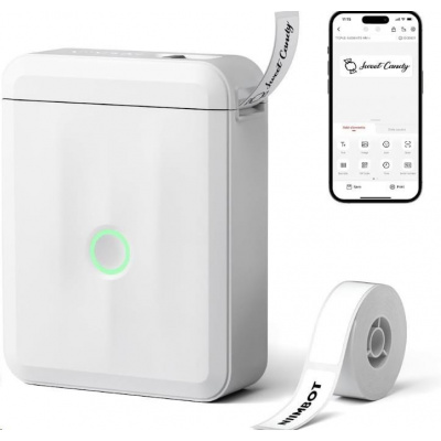 Niimbot D110-M Smart 1AA56011604, aparat de etichetat, alb + rola etichete