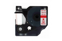 Banda compatibila Dymo 40915, S0720700, 9mm x 7m text rosu / fundal alb