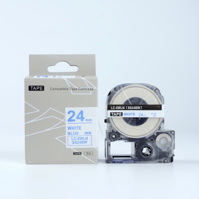 Epson LK-SS24BW, 24mm x 9m, text albastru / fundal alb, banda compatibila