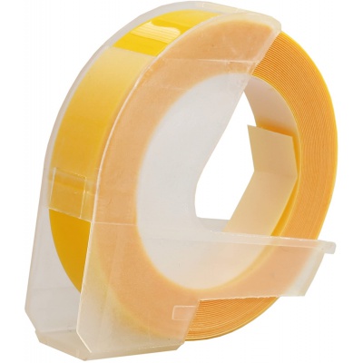 Dymo Omega, 9mm x 3m, text alb / galben negru, banda compatibila