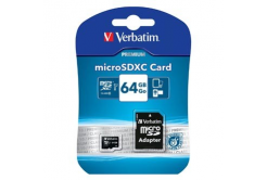 Verbatim 44084 Micro Secure Digital Card Premium, card de memorie, micro SDXC, 64GB, UHS-I U1 (Class 10), cu adaptor