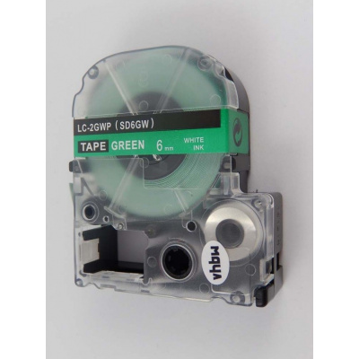 Epson LK-2GWV, SD6GW, 6mm x 9m, text alb / fundal verde, banda compatibila