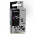 Casio XR-18SR1, 18mm x 8m, text negru / fundal argintiu, banda originala