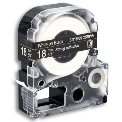 Epson LK-SD18KW, 18mm x 9m, text alb / fundal negru, banda compatibila