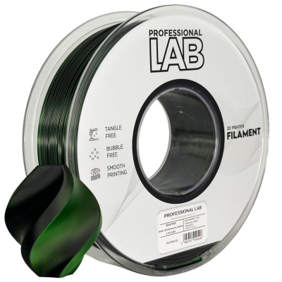 Professional Lab FG-P101-E1, 3D filament, PLA Silk, 1,75mm, 1000g,  Dual Color, Multicolor (Black, green)