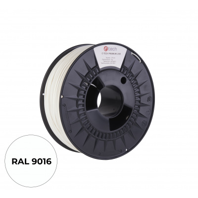 C-Tech 3DF-P-PETG1.75-9016 3D filament, PREMIUM LINE, PETG, alb trafic, RAL9016, 1,75mm, 1kg