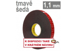 3M VHB™ 4611, tl. 1,1 mm; tmavošedá oboustranně lepicí páska 6 mm x 33 m