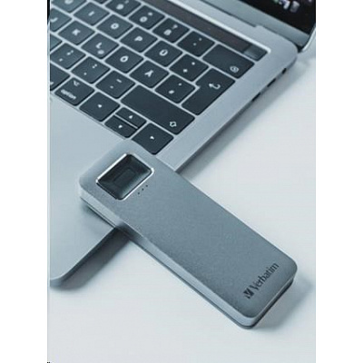SSD extern VERBATIM 1TB, Executive Fingerprint Secure SSD, USB 3.2 Gen 1/USB-C, (W:356 MB/s, R:344 MB/s), gri