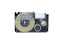 Banda compatibila Casio XR-24AX 24mm x 8m text alb / fundal transparent