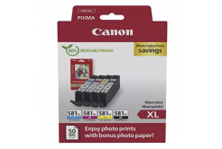 Canon CLI-581XL 2052C006 color (CMYK) multipack de cartuse originale + hartie foto
