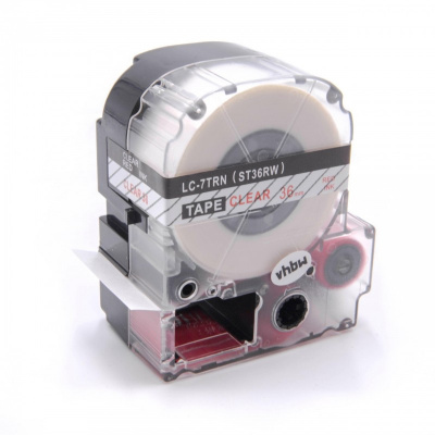 Epson LC-ST36RW, 36mm x 8m, text rosu / fundal transparent, banda compatibila